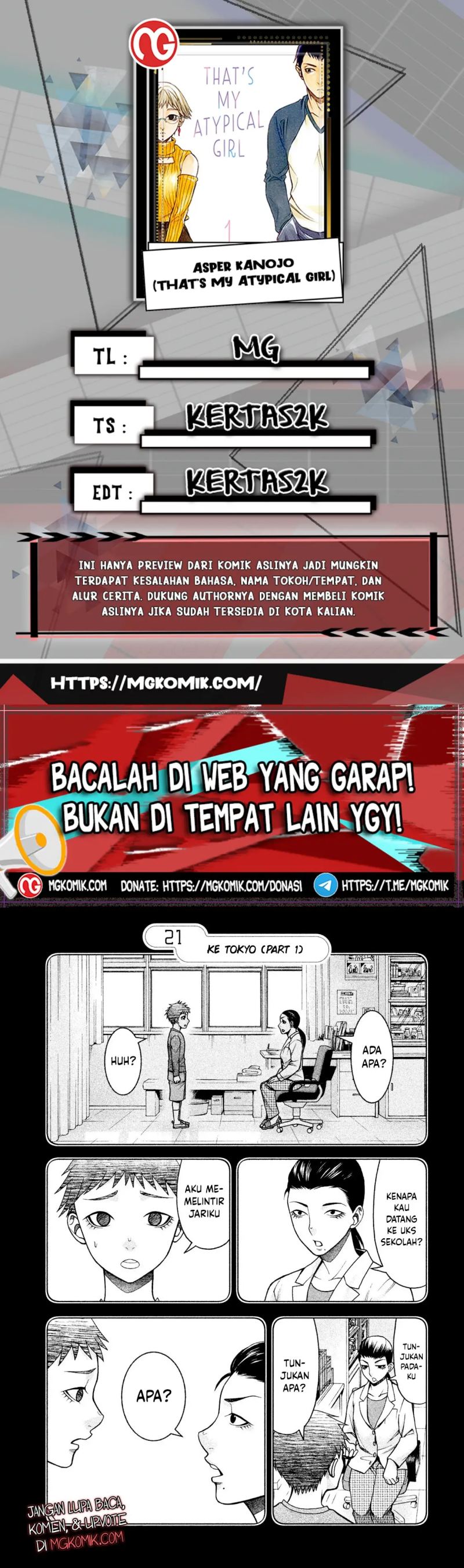 Asuperu Kanojo Chapter 21 Bahasa Indonesia